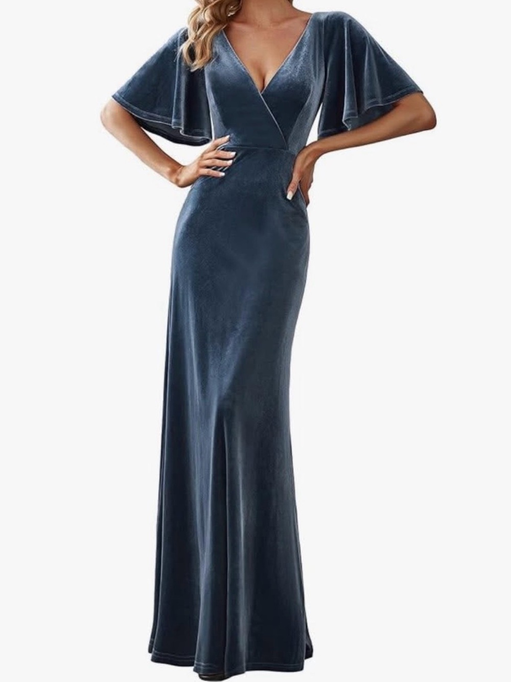 Beautiful V-neck Velvet dress